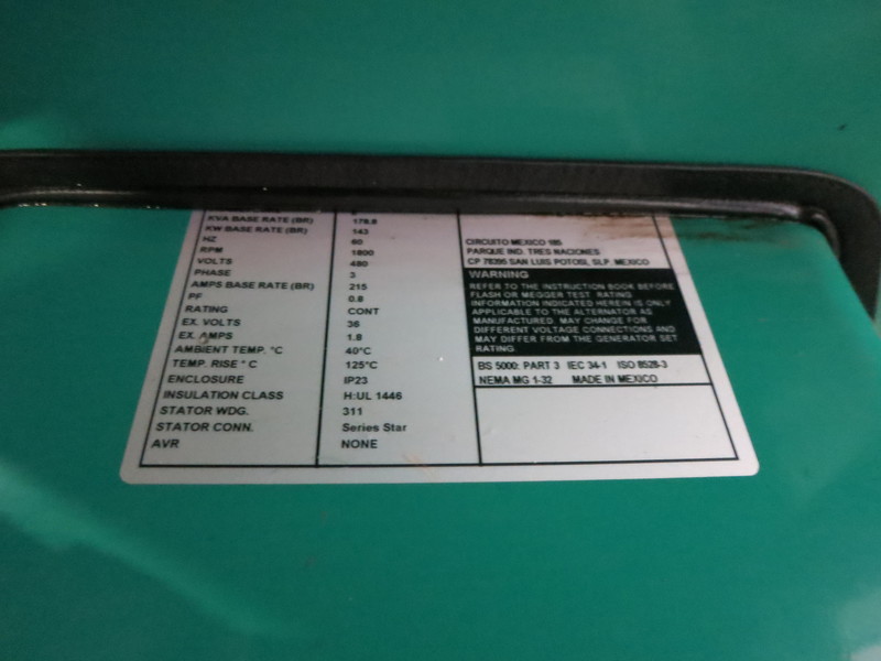 Used Cummins DSGAB Diesel Generator, EPA Tier 3, 294 Hrs