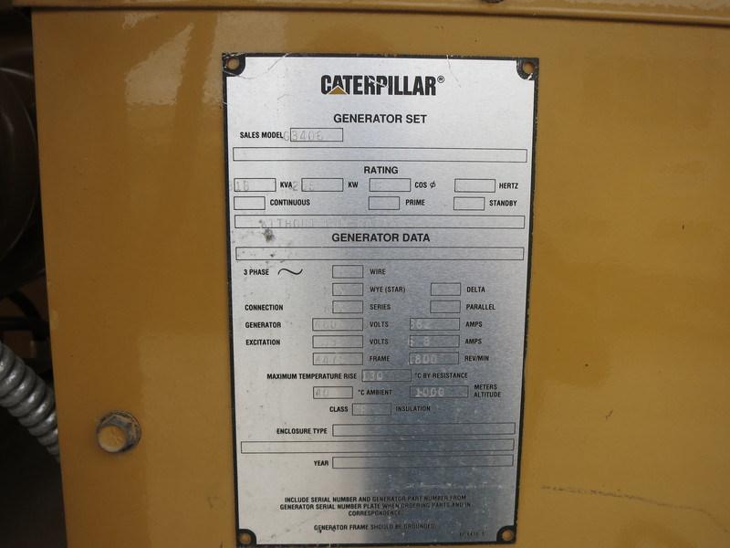 Used Caterpillar G3406 Natural Gas Generator
