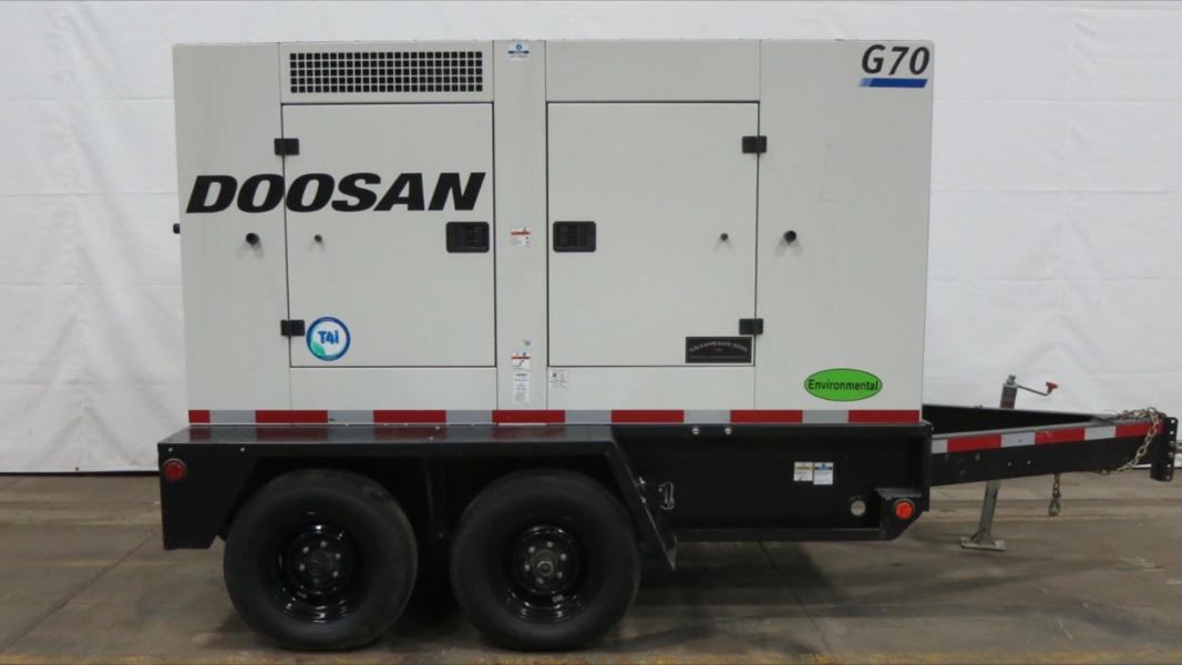 Used Doosan / Cummins G70 Rental Grade Diesel Generator, 1972 Hrs