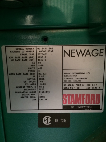 Used Cummins DQGAB Diesel Generator, 72 Hrs, EPA Tier 2