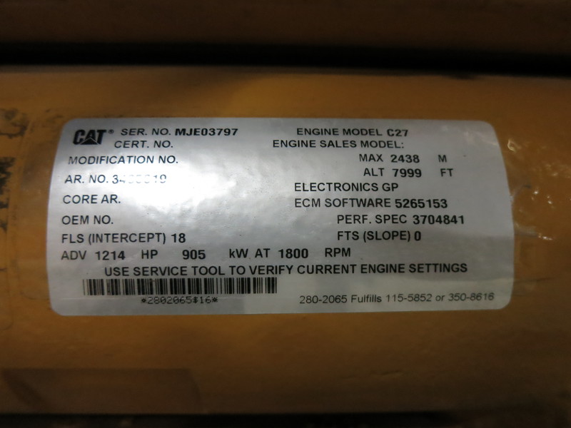 Used Caterpillar C27 Diesel Generator 361 Hrs EPA Tier 2