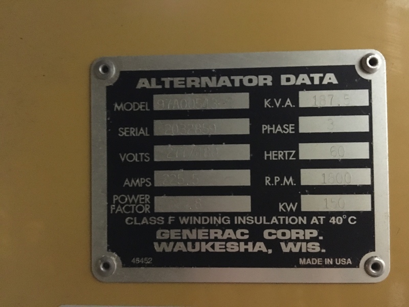 Used Caterpillar CD150 Diesel Generator, 343 Hrs