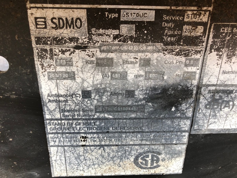 Used SDMO / John Deere  6068HF150 Diesel Generator, 403 Hrs