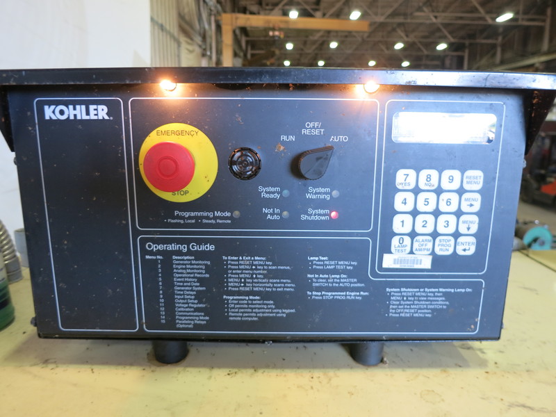 Used Kohler 750REOZDB Diesel Generator, 176 Hrs