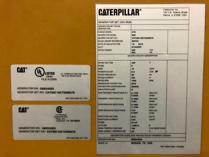 New Caterpillar C15 Diesel Generator 0 Hrs EPA Tier 2