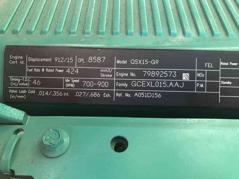 Used Cummins DFEK QSX15-G9 NR2 Diesel Generator, 59 Hrs, EPA Tier 2 w/Warranty