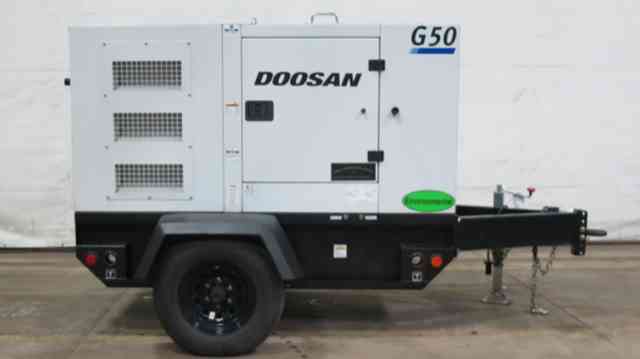 Used Doosan G50 Rental Grade Diesel Generator, 77 Hrs, EPA Tier 4 w/Warranty