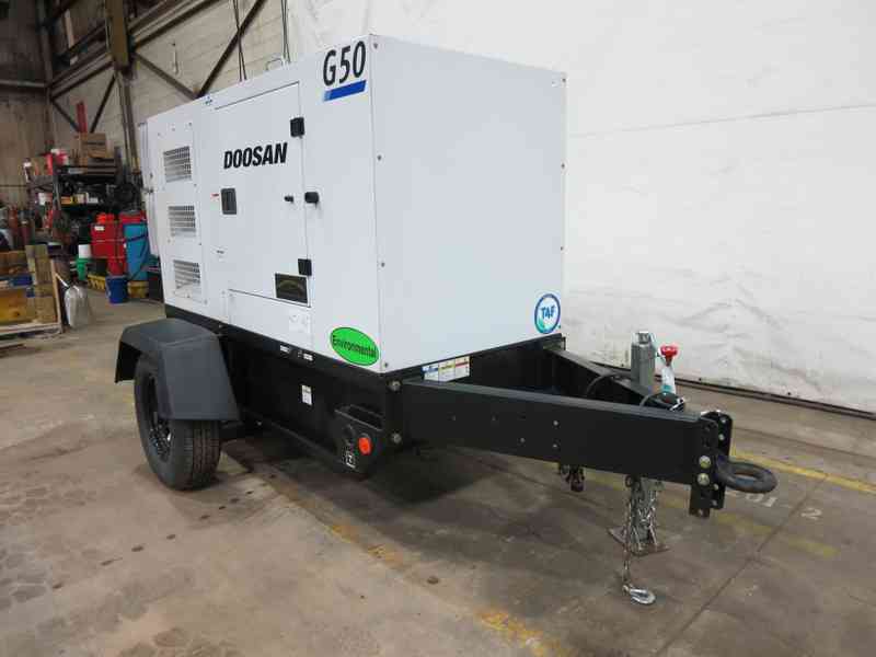 Used Doosan G50 Rental Grade Diesel Generator, 77 Hrs, EPA Tier 4 w/Warranty