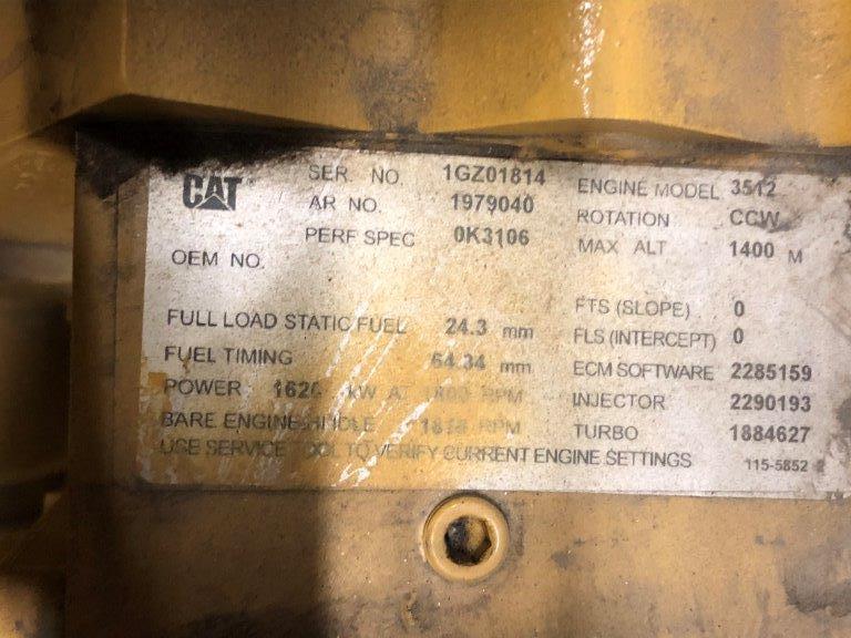 Used Caterpillar 3512B Diesel Generator, 466 Hrs