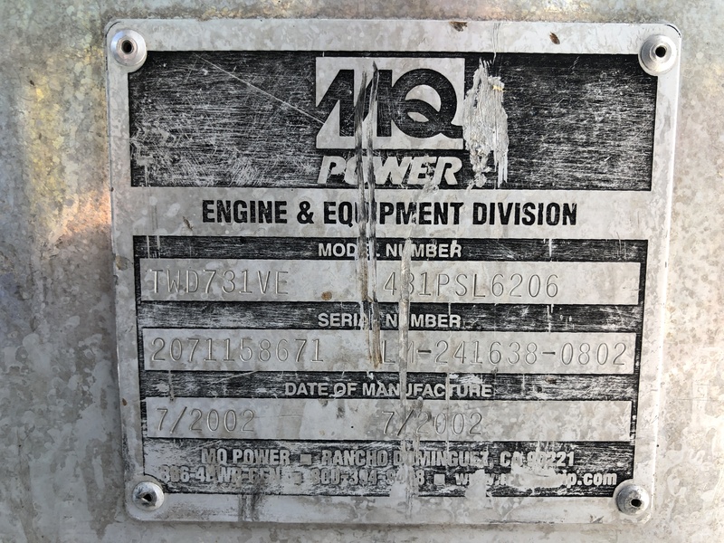 Used MQ Power Rental Grade / Movie Studio Quiet Diesel Generator, 2901 Hrs
