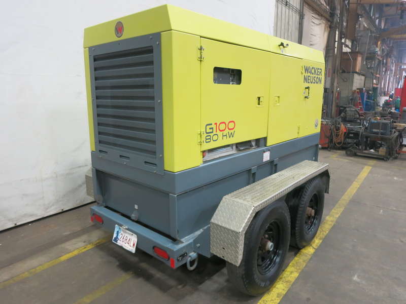 Used Wacker Neuson G100 Rental Grade Diesel Generator, 12078 Hrs, EPA Tier 3