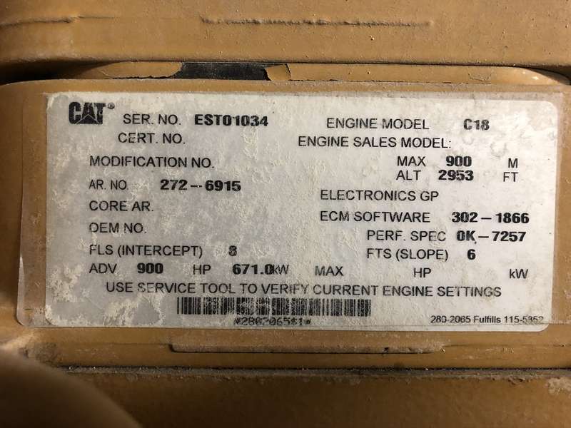 Used Caterpillar C18 Diesel Generator 402 Hrs EPA Tier 2