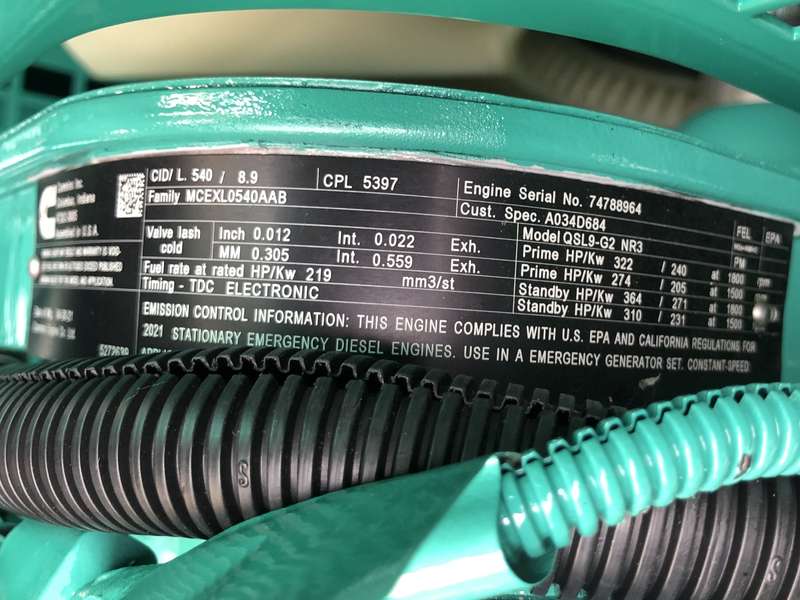 New Cummins DSHAD QSL9-G2 NR3 Diesel Generator, 0 Hrs, EPA Tier 3