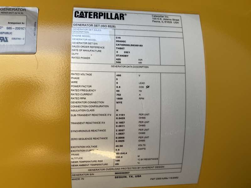New Caterpillar C15 Diesel Generator 0 Hrs EPA Tier 2
