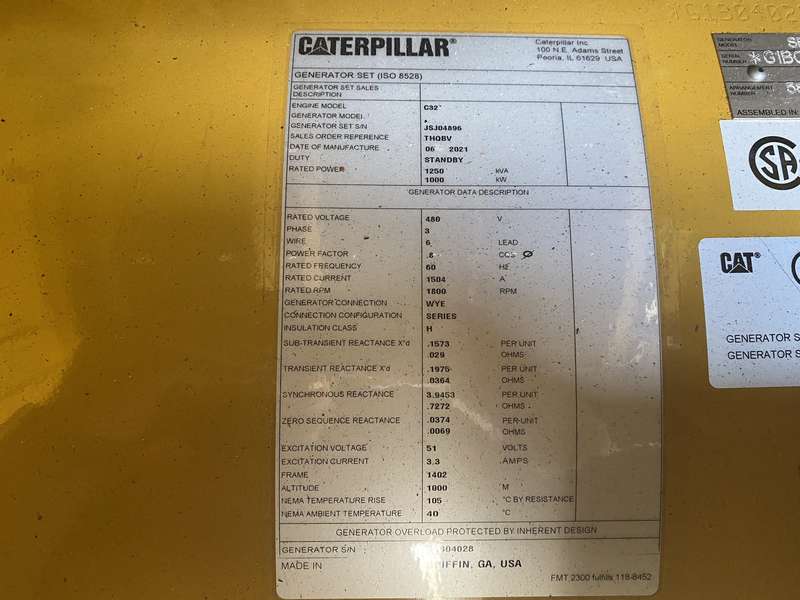 New Caterpillar C32 Diesel Generator 0 Hrs EPA Tier 2  