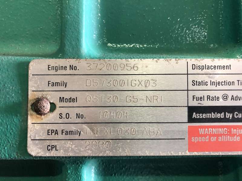 Used Cummins DFHD QST30-G5 Diesel Generator 313 Hrs