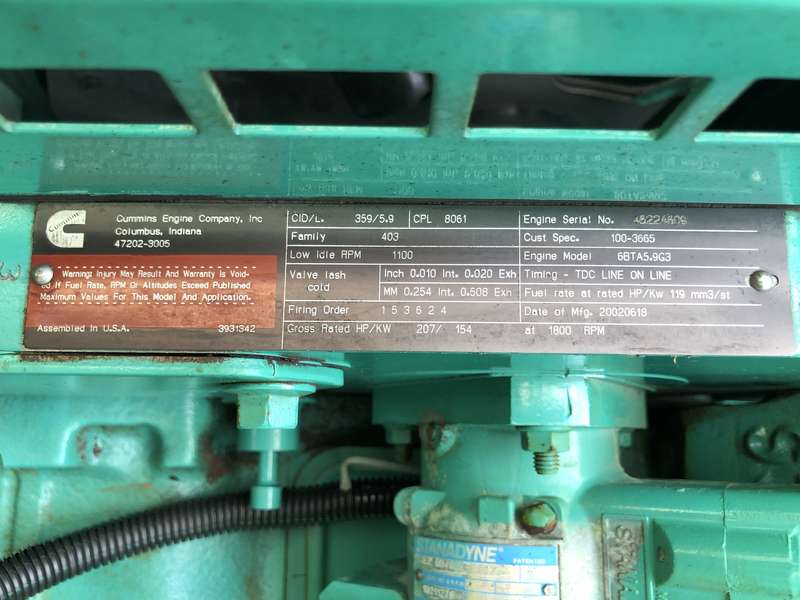 Used Cummins DGDK Diesel Generator, 521 Hrs