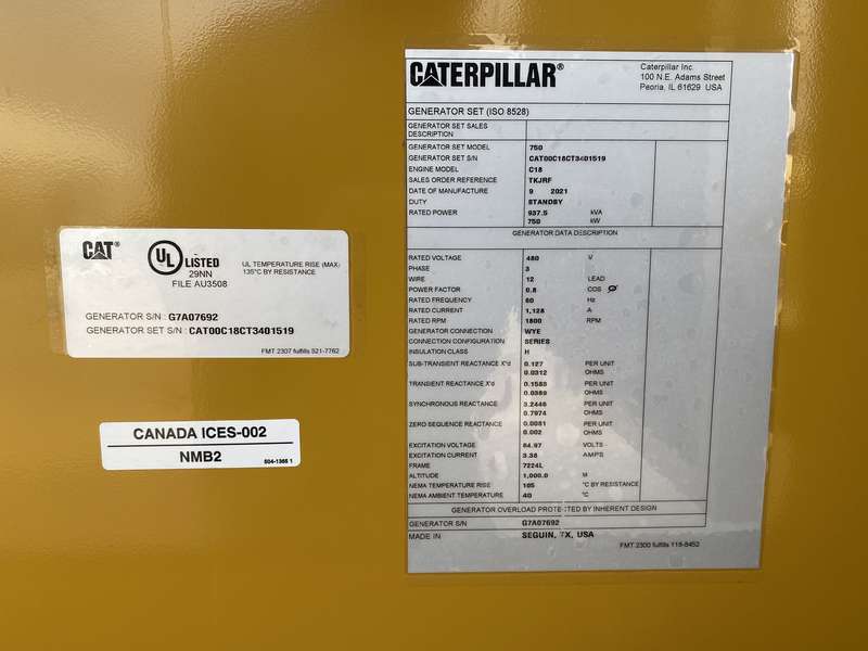 New Caterpillar C18 Diesel Generator 0 Hrs EPA Tier 2