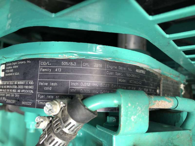 Used Cummins DGFA Diesel Generator, 135 Hrs