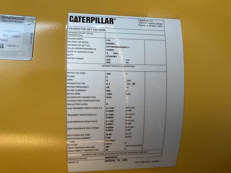 New Caterpillar C18 Diesel Generator 0 Hrs EPA Tier 2