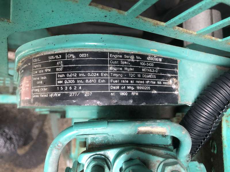 Used Cummins DGFB 6CTA8.3-G2 Diesel Generator 253 Hrs