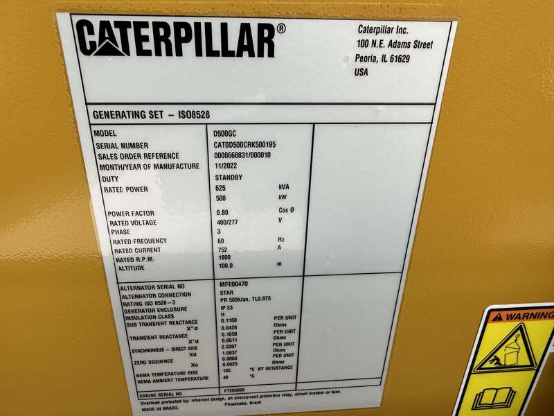 New Caterpillar C15 Diesel Generator 0 Hrs EPA Tier 2