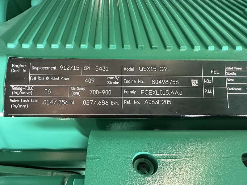 New Cummins DFEK QSX15-G9 Diesel Generator EPA Tier 2