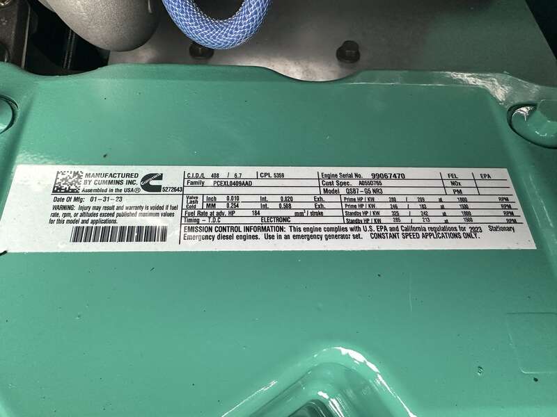 New Cummins C200D6D QSB7-G5 NR3 Diesel Generator, EPA Tier 3