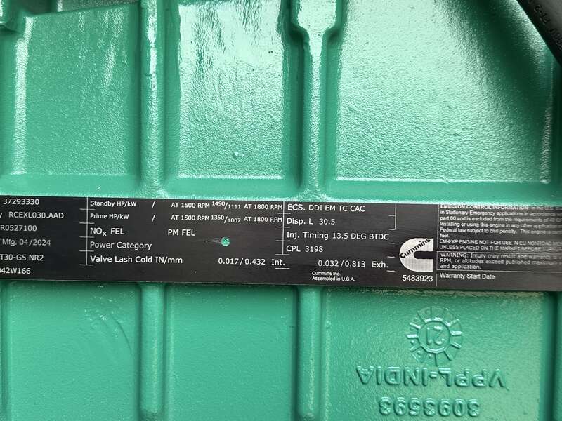 New Cummins DQFAD QST30-G5 NR2 Diesel Generator, EPA Tier 2