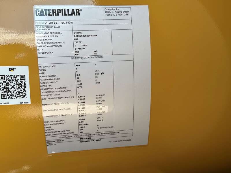 New Caterpillar C18 Diesel Generator 0 Hrs EPA Tier 2