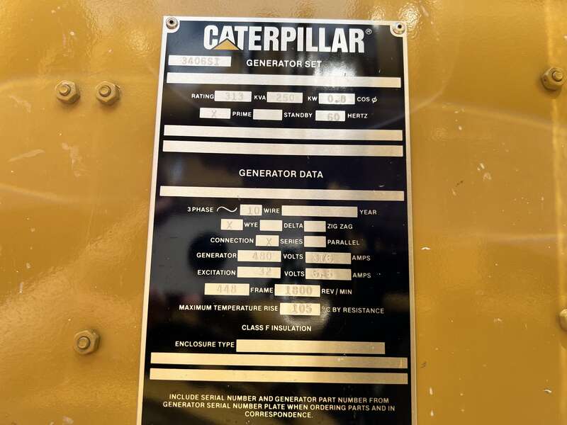 Used Caterpillar G3406 Natural Gas Generator,  841 Hrs