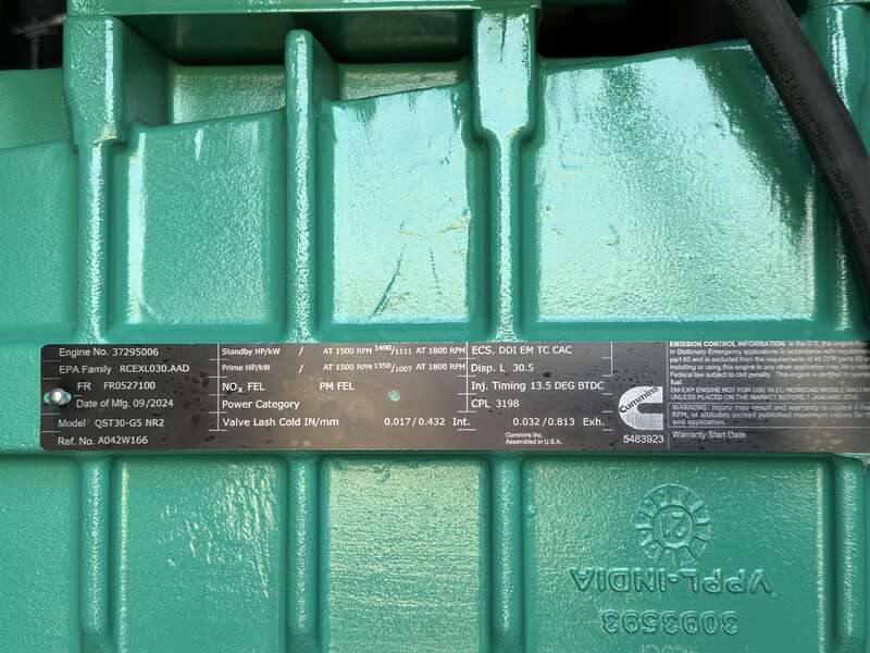 New Cummins DQFAD QST30-G5 NR2 Diesel Generator, EPA Tier 2