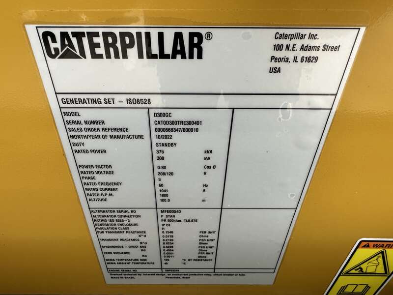 New Caterpillar C9 Diesel Generator 0 Hrs EPA Tier 3