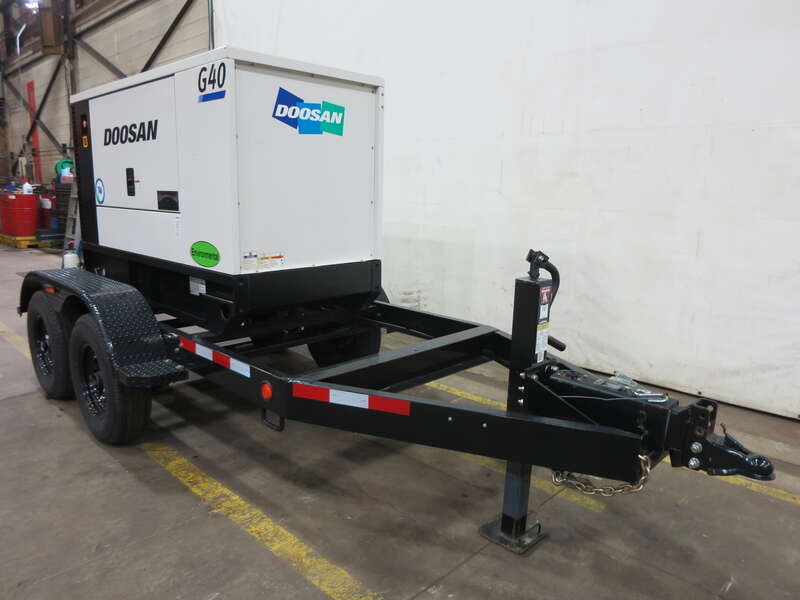 Used Doosan G40 Rental Grade Diesel Generator, 15 Hrs, EPA Tier 4i