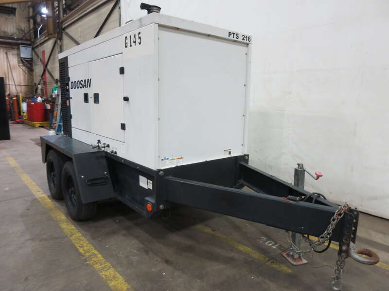 Used Doosan G145 John Deere 4045HF485 Rental Grade Diesel Generator 8757 Hrs EPA Tier 3