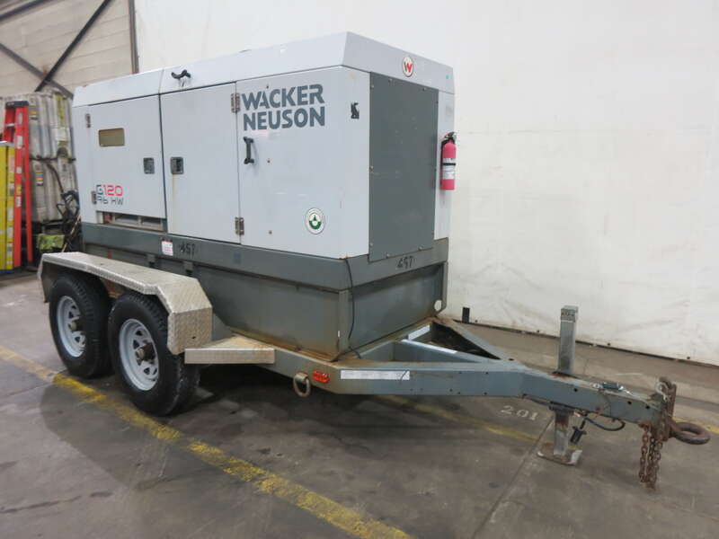 Used Wacker Neuson G120 Rental Grade Diesel Generator, 16130 Hrs, EPA Tier 3 Flex