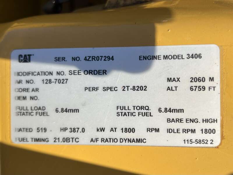 Used Caterpillar 3406 Diesel Generator, 644 Hrs