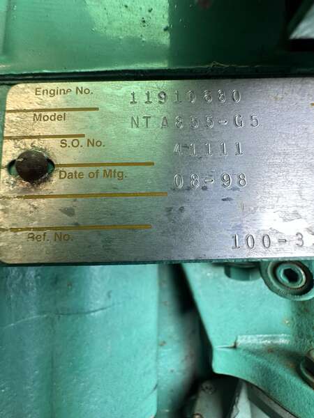 Used Cummins DFCE NTA855-G5 Diesel Generator, 484 Hrs