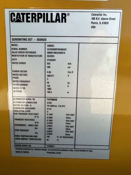 New Caterpillar C15 Diesel Generator 0 Hrs EPA Tier 2
