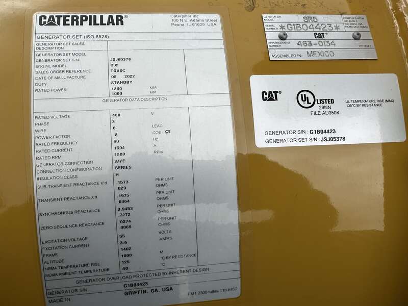 New Caterpillar C32 Diesel Generator 0 Hrs EPA Tier 2  