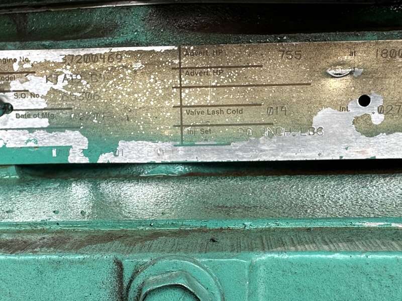 Used Cummins DFED KTA19-G4 Diesel Generator, 5814 Hrs