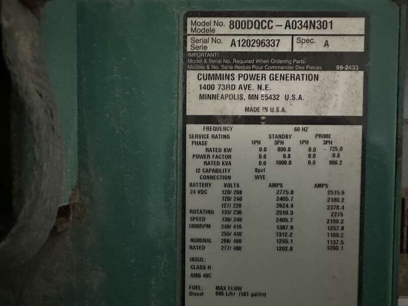 Used Cummins DQCC QSK23-G7 NR2 Rental Grade Diesel Generator, 9601 Hrs, EPA Tier 2 Flex