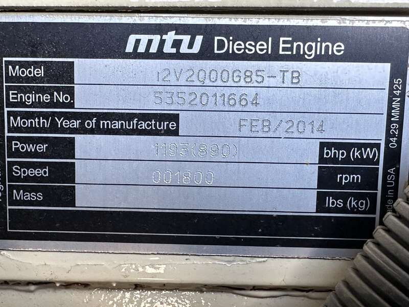 Used Kohler 800REOZDE Diesel Generator, 340 Hrs, EPA Tier 2