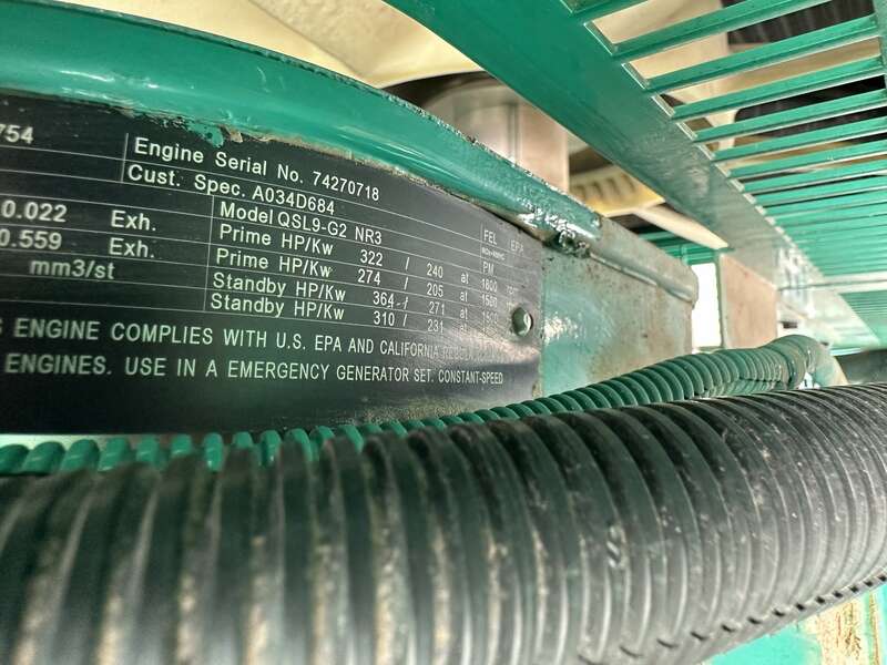 Cummins DSHAD QSL9-G2 NR3 Diesel Generator EPA Tier 3, 25 hours