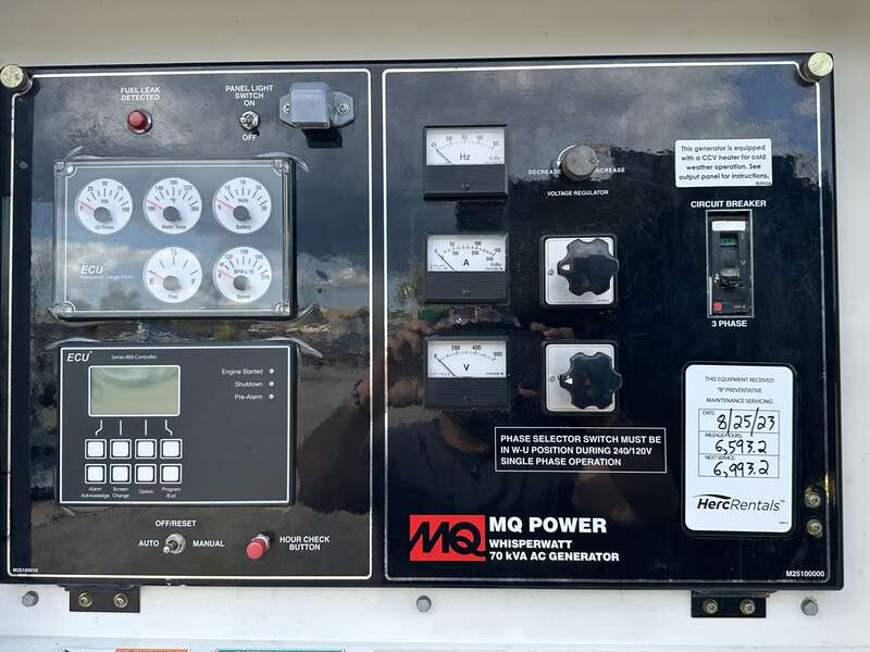 Used Multiquip DCA-70SSJU4i  Rental Grade Diesel Generator, 6593 Hrs, EPA Tier 4F
