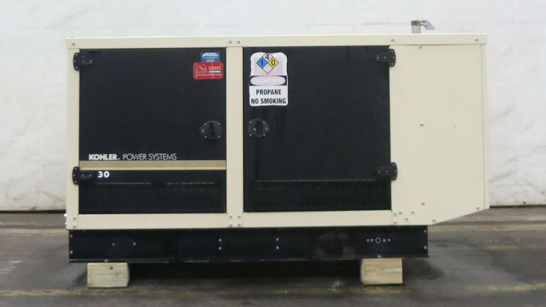 Used Kohler 30REZG Natural Gas / Propane Generator  11,099 Hrs EPA Certified, Single Phase