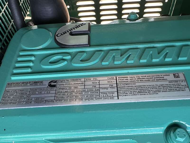 New Cummins DSHAD QSL9-G2 NR3 Diesel Generator EPA Tier 3