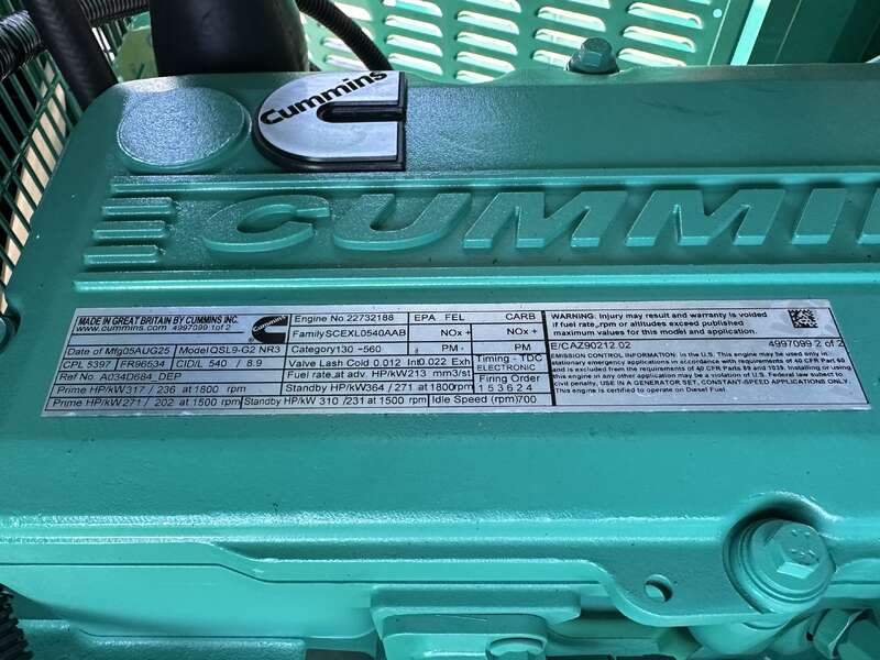 New Cummins DSHAD QSL9-G2 NR3 Diesel Generator EPA Tier 3