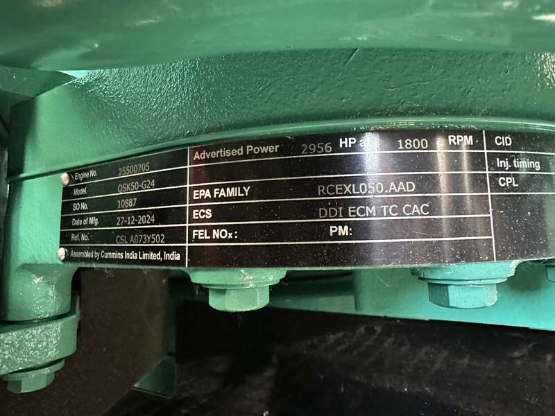 New Cummins C2000D6E QSK50-G24  Diesel Generator, EPA Tier 2