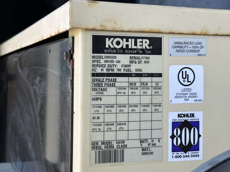 Used Kohler 300REOZDD Detroit Diesel Series 60 14L  Diesel Generator,  440 Hrs, EPA Tier 3